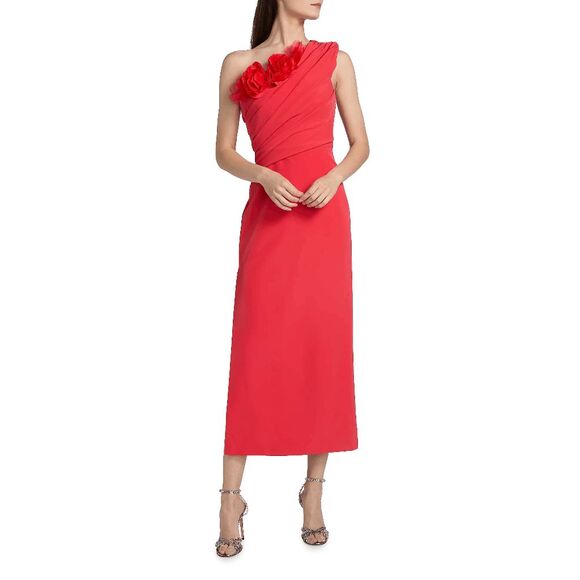 As It May Olivia Crepe One-Shoulder Midi-Dress Size US 16 $545 - Picture 1 of 11